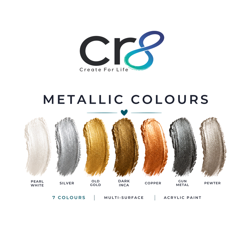 CR8 Metallic Acrylic Paint | Metallic Multi-Surface Paint
