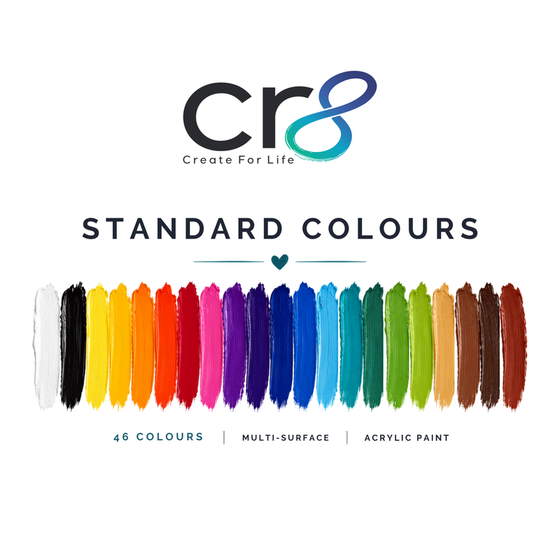 CR8 Standard Acrylic Paint Colours | Multi-Surface Paint