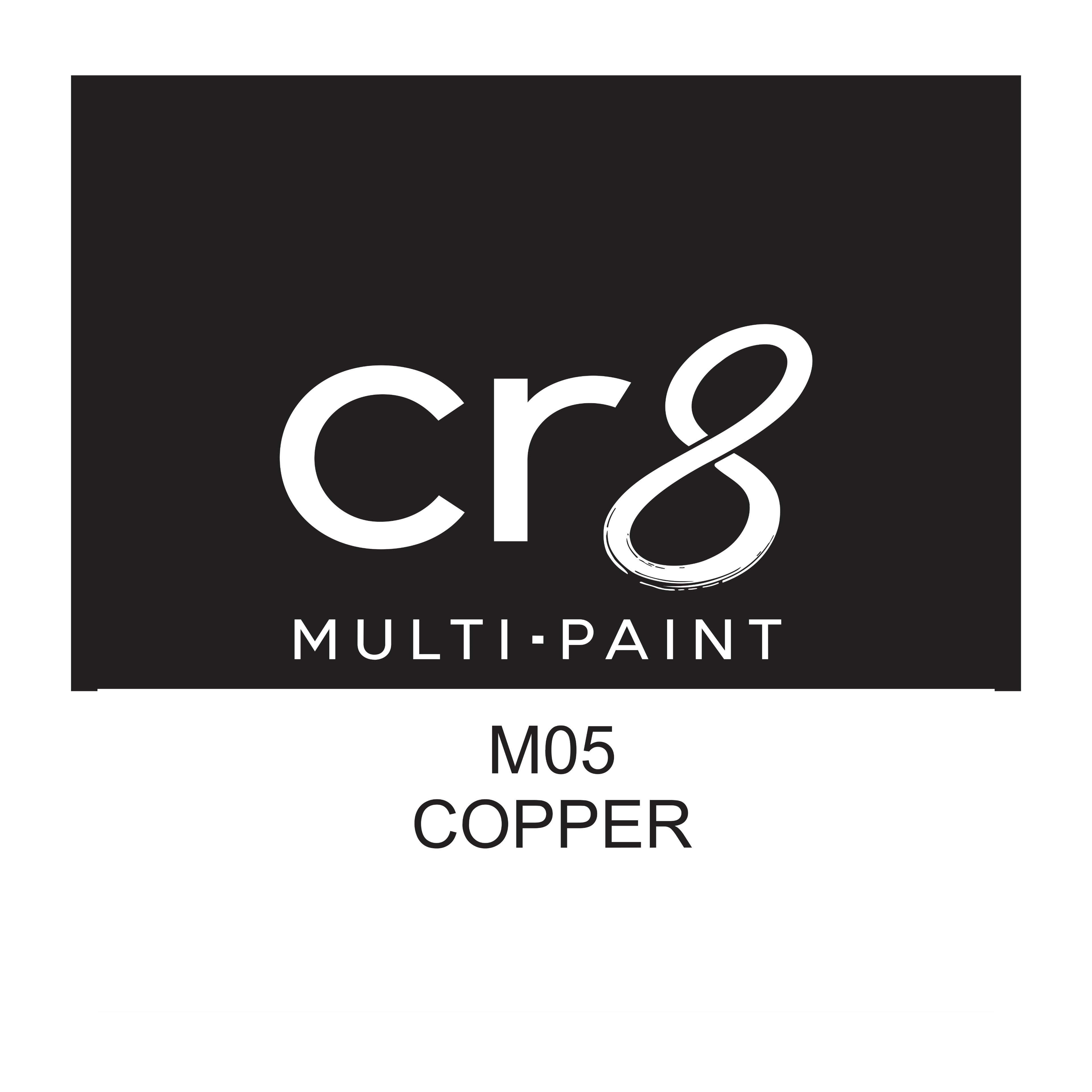 CR8 Copper acrylic multi-surface paint 30g label
