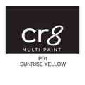 CR8 Sunrise Yellow acrylic multi-surface paint 30g label
