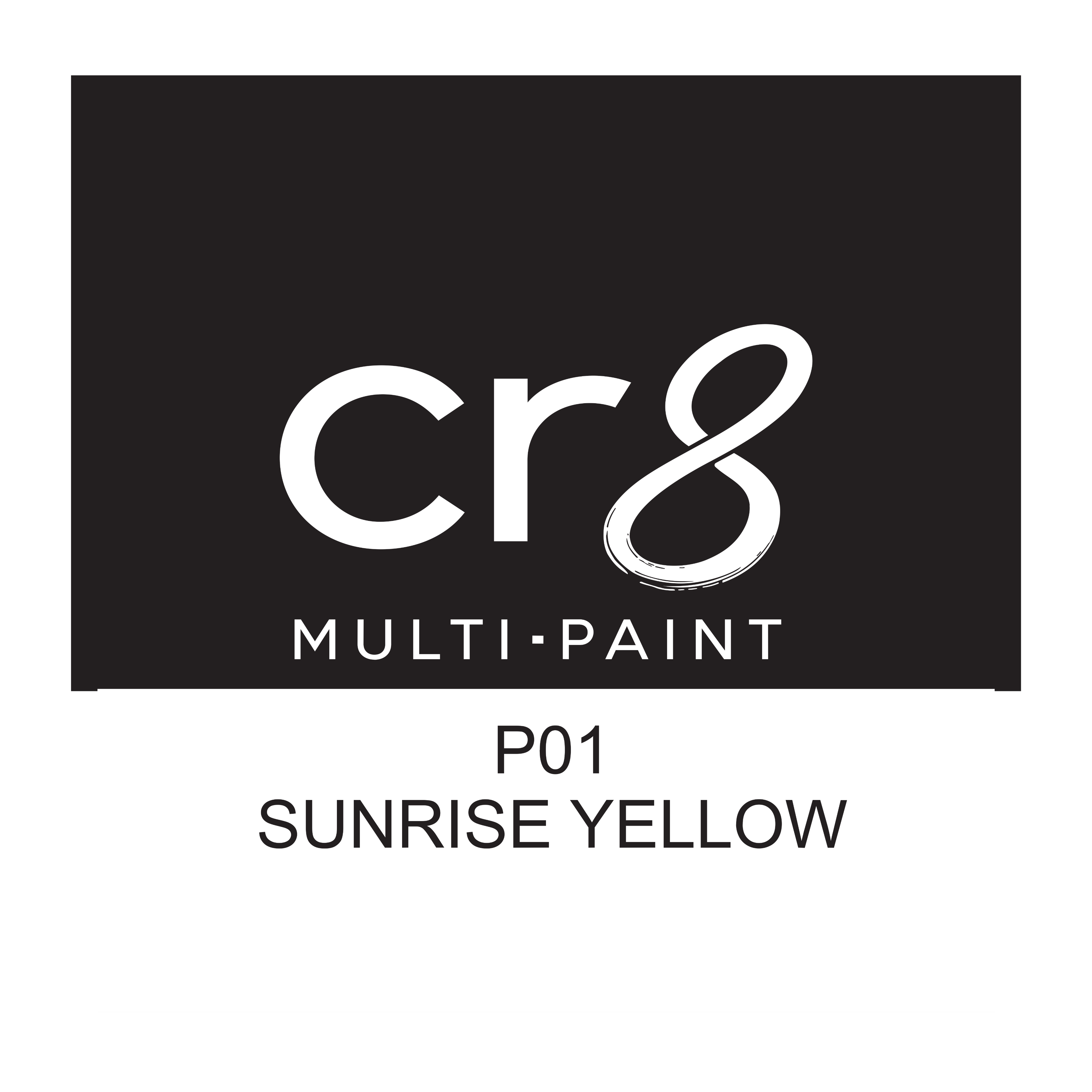 CR8 Sunrise Yellow acrylic multi-surface paint 30g label