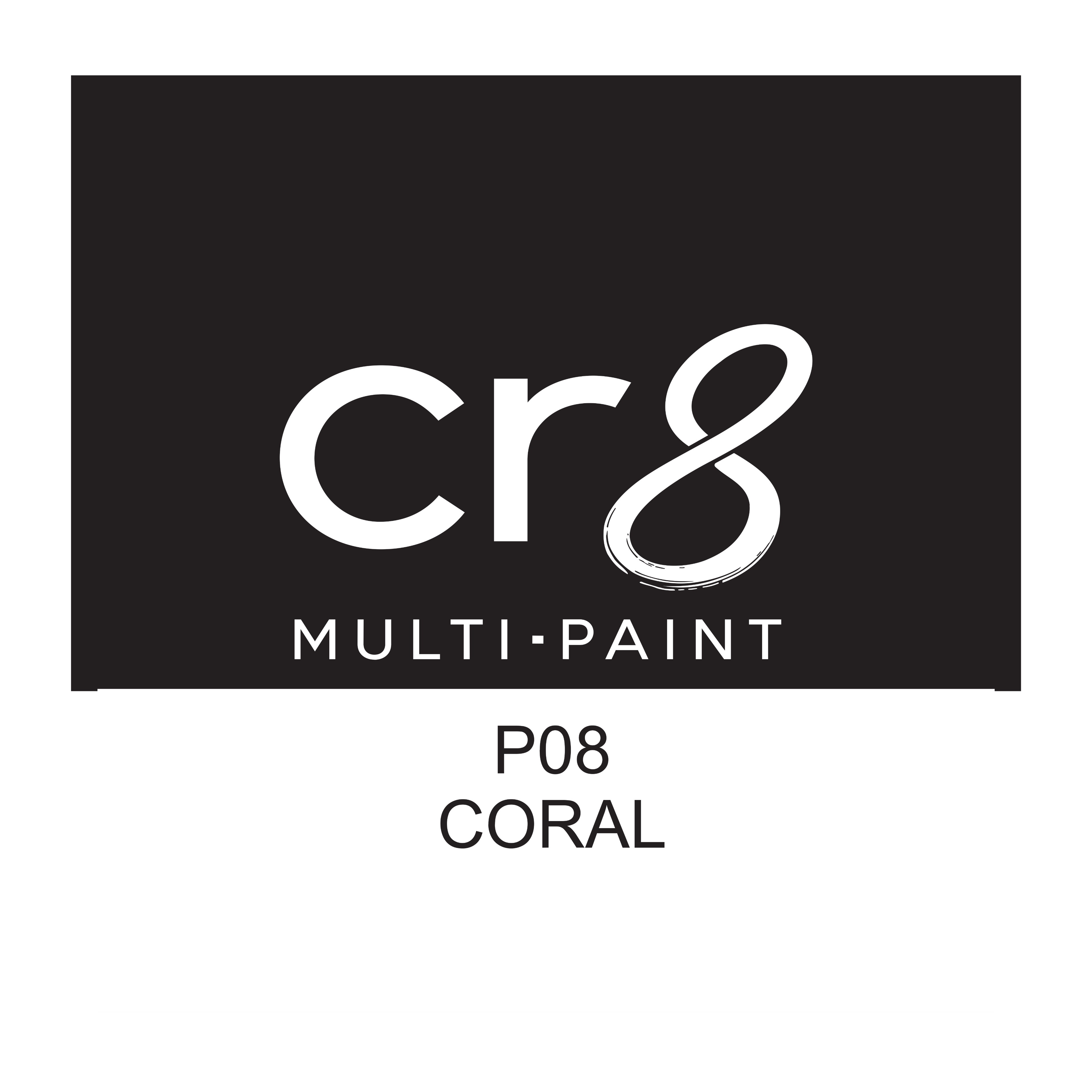 CR8 Coral acrylic multi-surface paint 30g label