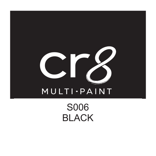 CR8 Black acrylic multi-surface paint 30g label