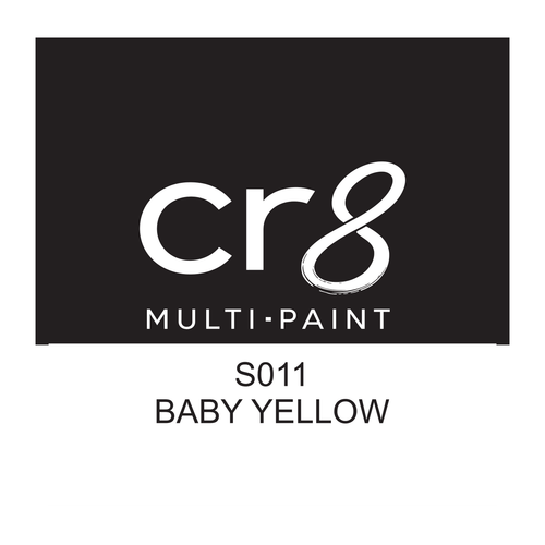 CR8 Baby Yellow acrylic multi-surface paint 30g label