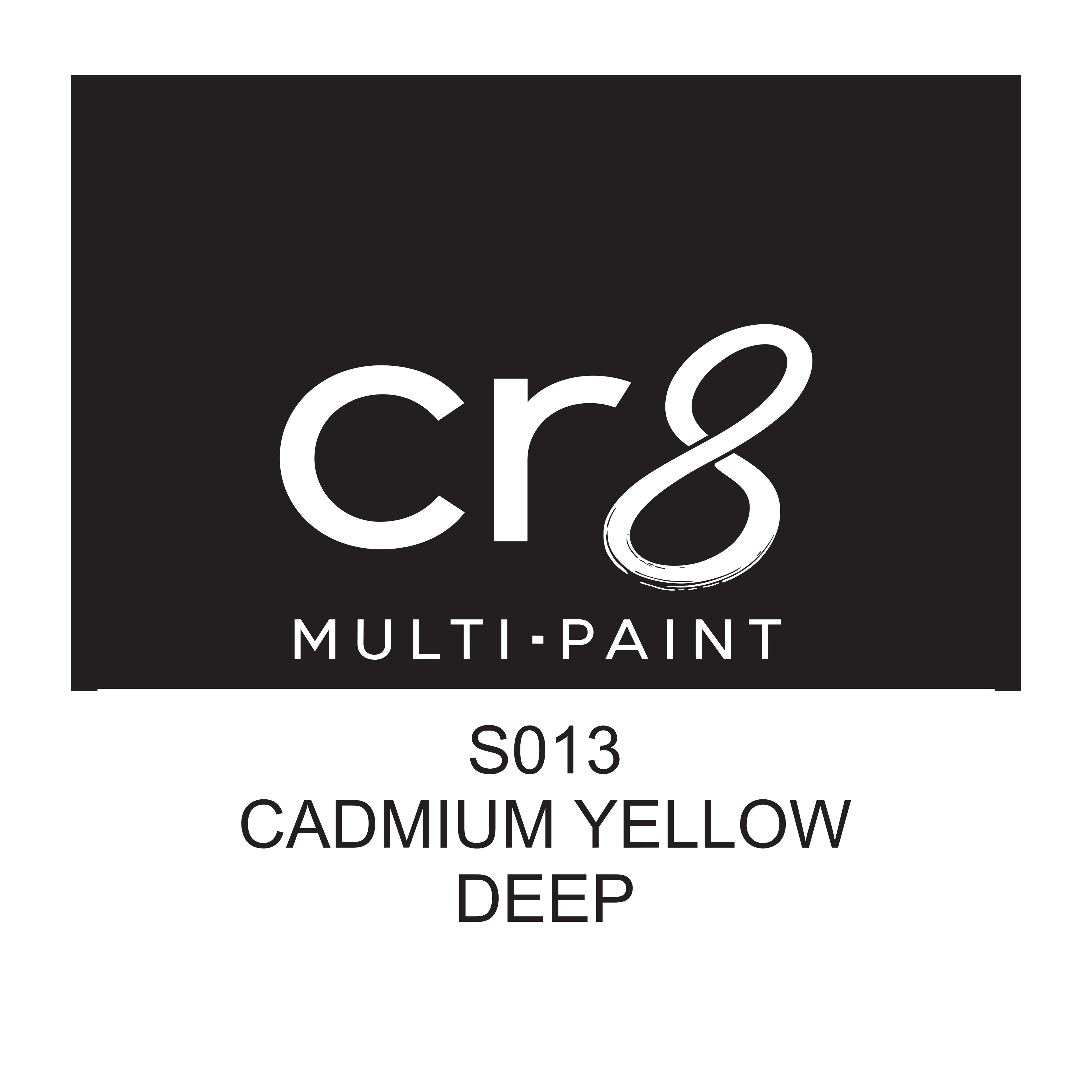 CR8 Cadmium Yellow Deep acrylic multi-surface paint 30g label