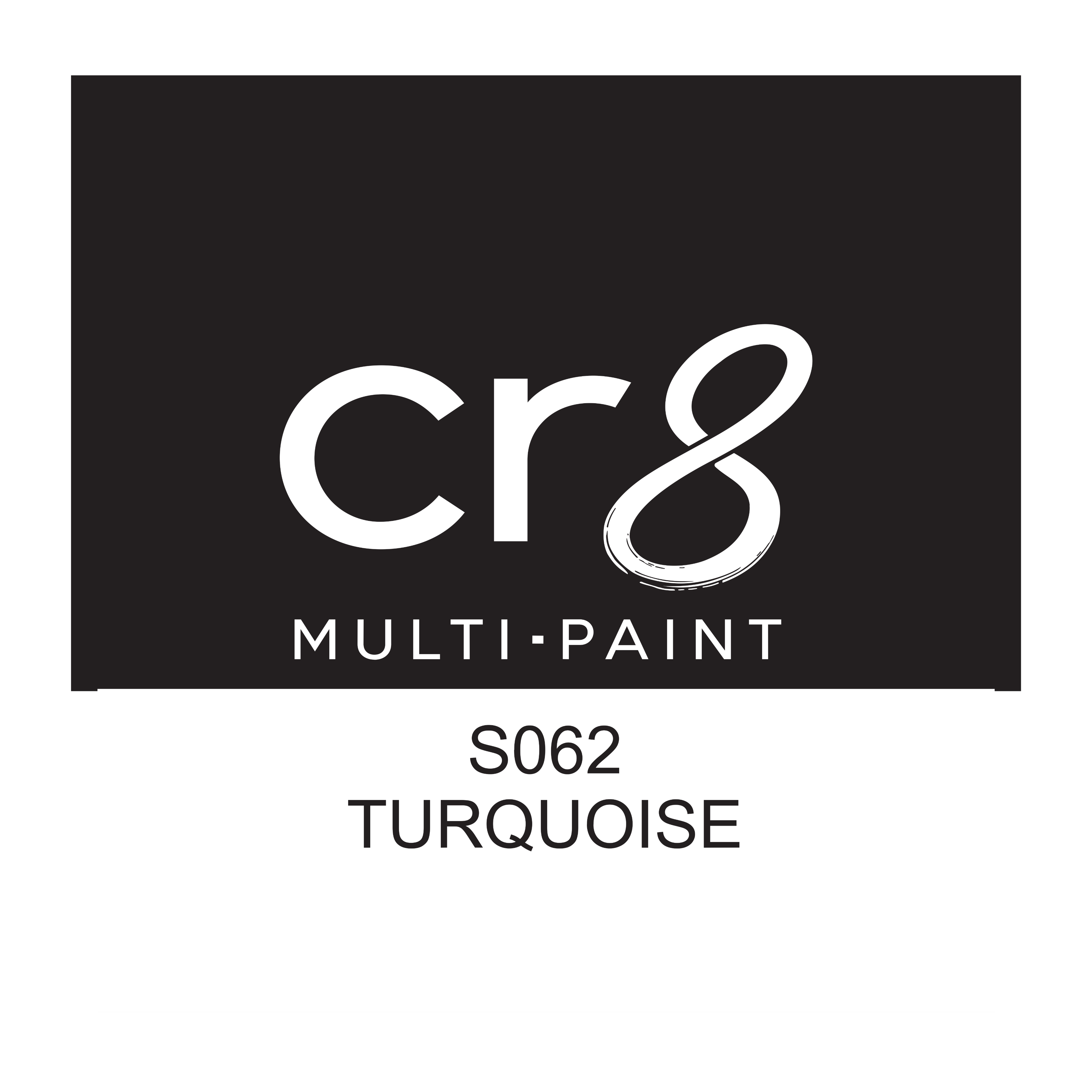 CR8 Turquoise acrylic multi-surface paint 30g label