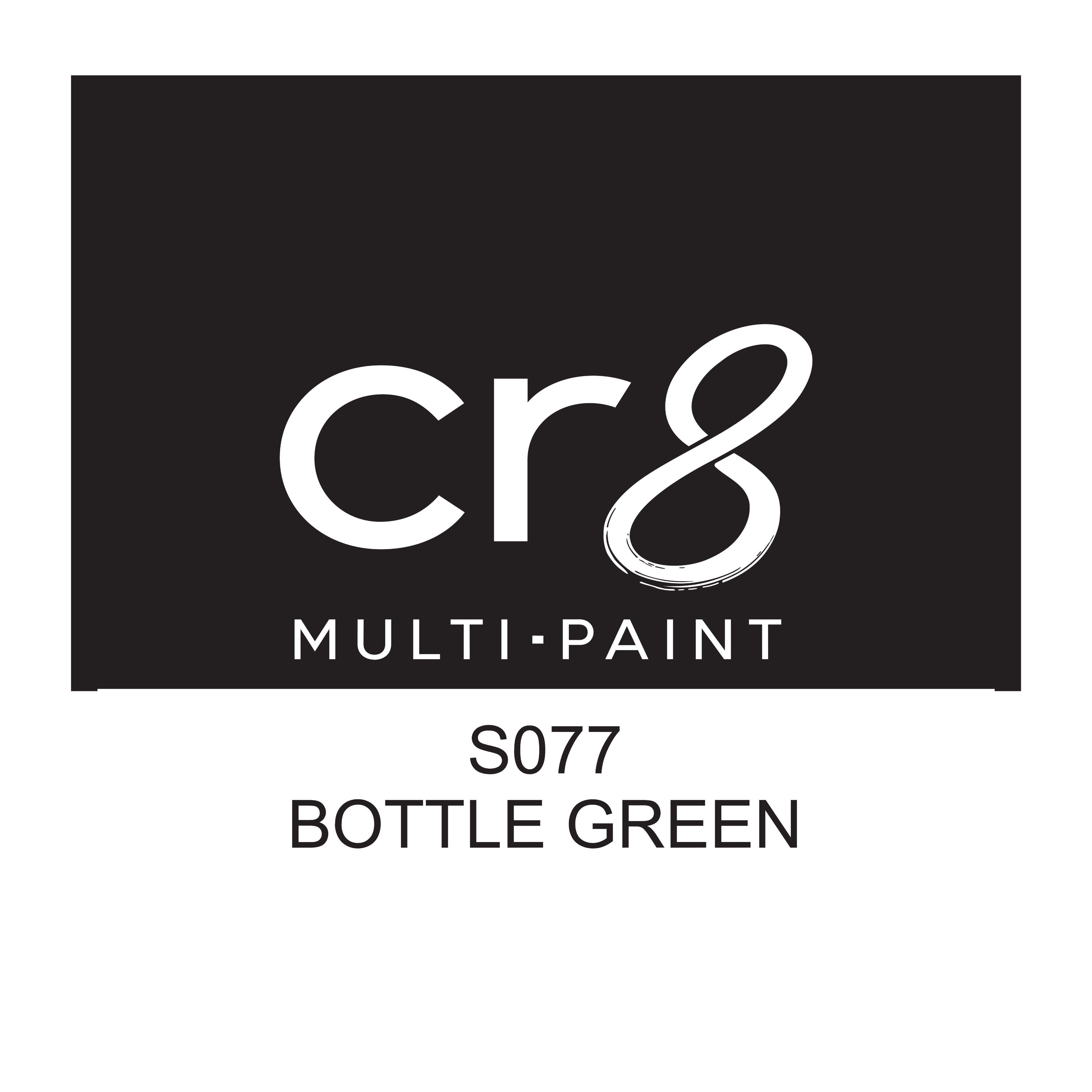 CR8 Bottle Green acrylic multi-surface paint 30g label